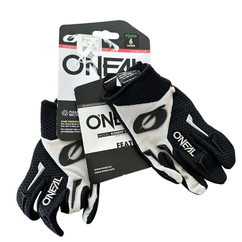 NWT O’Neal Youth 6 large Black Element Racing Gloves‎ Motocross new